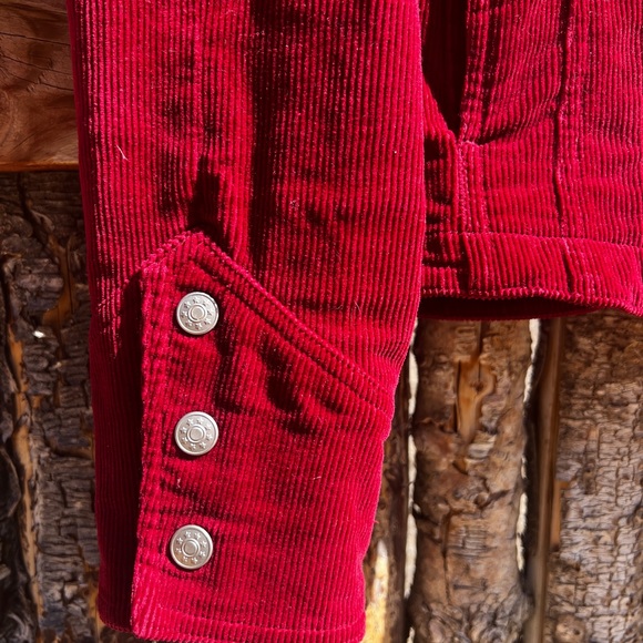 Vintage wine corduroy jacket with fabulously unique cuffs - Picture 3 of 9